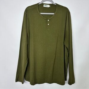 Wellen Organic Cotton Mens Long Sleeve Henley Tee Size XXL